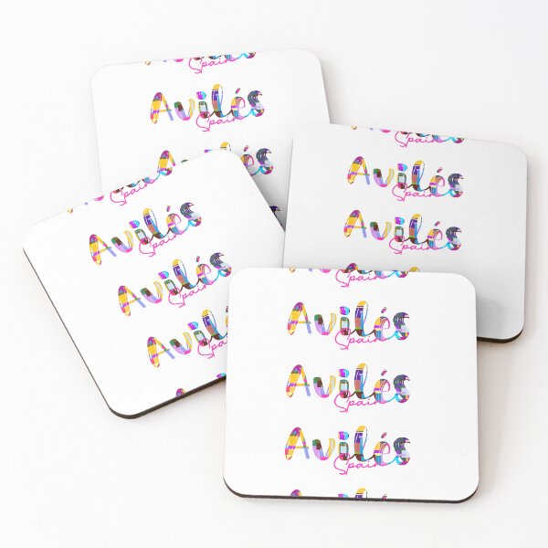 Item preview, Avilés, Spain, Vibrant Abstract City Typography Art designed and sold by Wanderful-roads.
