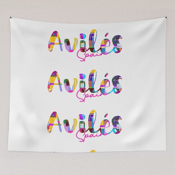 Item preview, Avilés, Spain, Vibrant Abstract City Typography Art designed and sold by Wanderful-roads.