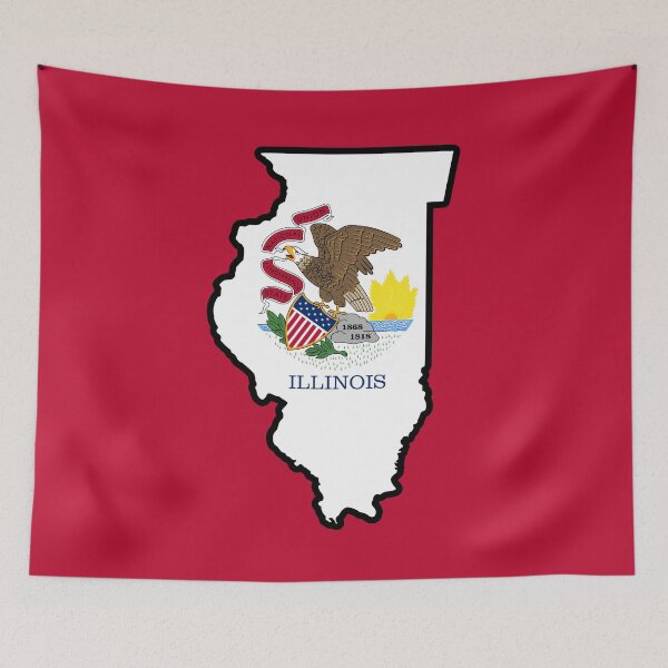 Item preview, State Flag Map of ILLINOIS designed and sold by HFYD.