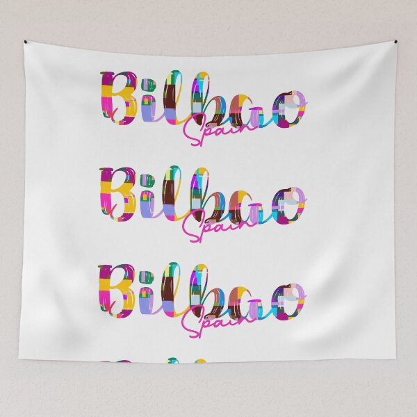 Item preview, Bilbao, Spain, Vibrant Abstract City Typography Art designed and sold by Wanderful-roads.