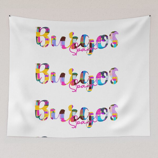 Item preview, Burgos, Spain, Vibrant Abstract City Typography Art designed and sold by Wanderful-roads.
