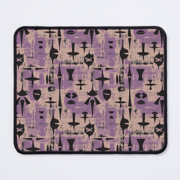 Item preview, Totemic Symbols and Geometric Shapes in Purple, Black & Beige – Mystic Maskerade designed and sold by The Print Parlor.