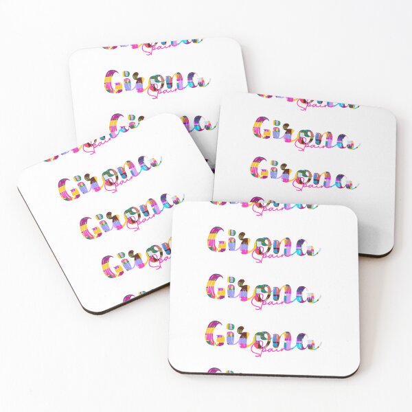 Item preview, Girona, Spain, Vibrant Abstract City Typography Art designed and sold by Wanderful-roads.