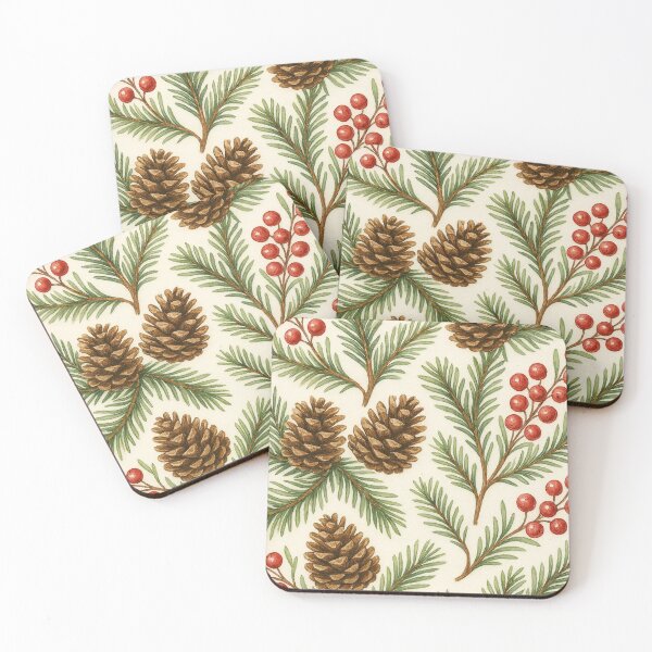 Item preview, Vintage Christmas Botanical Motif Apples Pine Berries Watercolor Nature Winter designed and sold by Lyvion design.