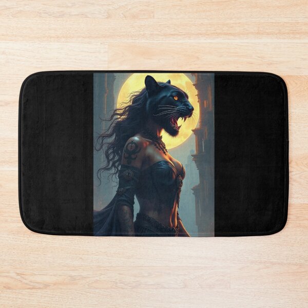Item preview, Dark Panther Goddess Under the Full Moon designed and sold by OhmAuraArt.