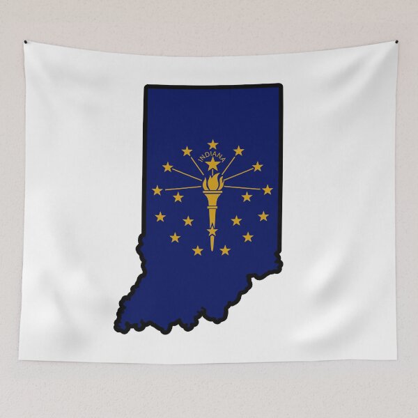 Item preview, State Flag Map of INDIANA designed and sold by HFYD.