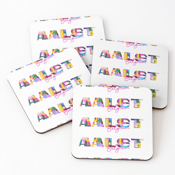 Item preview, Aalst, Belgium, Vibrant Abstract City Typography Art designed and sold by Wanderful-roads.
