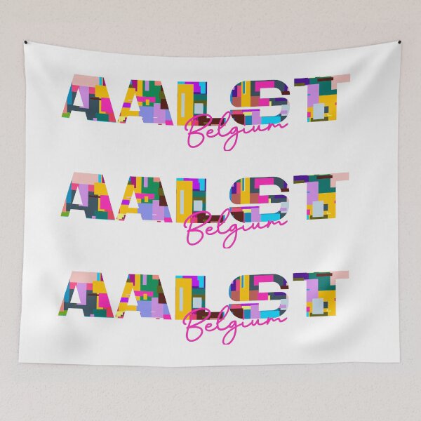 Item preview, Aalst, Belgium, Vibrant Abstract City Typography Art designed and sold by Wanderful-roads.