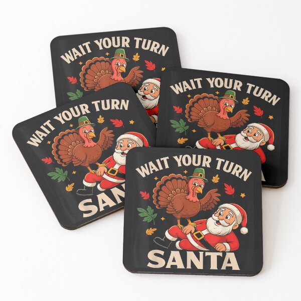 Item preview, Funny Thanksgiving Turkey Wait Your Turn Santa Holiday Humor Gift designed and sold by NguboNorento.