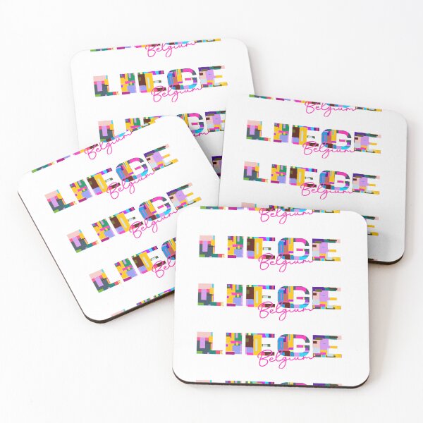 Item preview, Liège, Belgium, Vibrant Abstract City Typography Art designed and sold by Wanderful-roads.