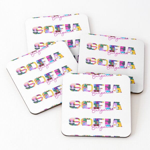 Item preview, Sofia, Bulgaria, Vibrant Abstract City Typography Art designed and sold by Wanderful-roads.
