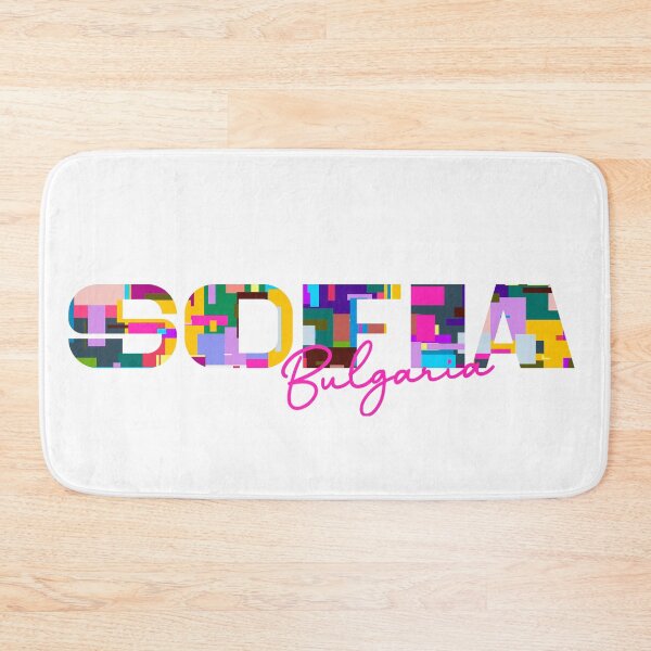 Item preview, Sofia, Bulgaria, Vibrant Abstract City Typography Art designed and sold by Wanderful-roads.