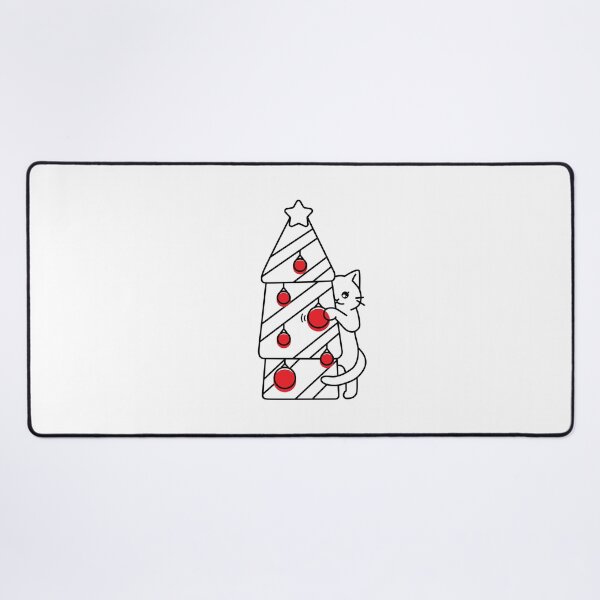 Item preview, Curious Christmas Cat & Shiny Ornaments designed and sold by line9cat.