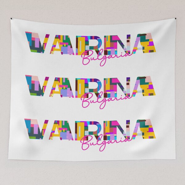 Item preview, Varna, Bulgaria, Vibrant Abstract City Typography Art designed and sold by Wanderful-roads.