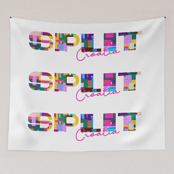 Item preview, Split, Croatia, Vibrant Abstract City Typography Art designed and sold by Wanderful-roads.