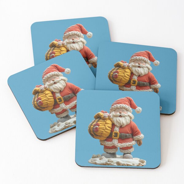 Item preview, Jolly Santa Claus with Giant Sack of Gifts - Clay Figurine designed and sold by DigitalArtKiosk.