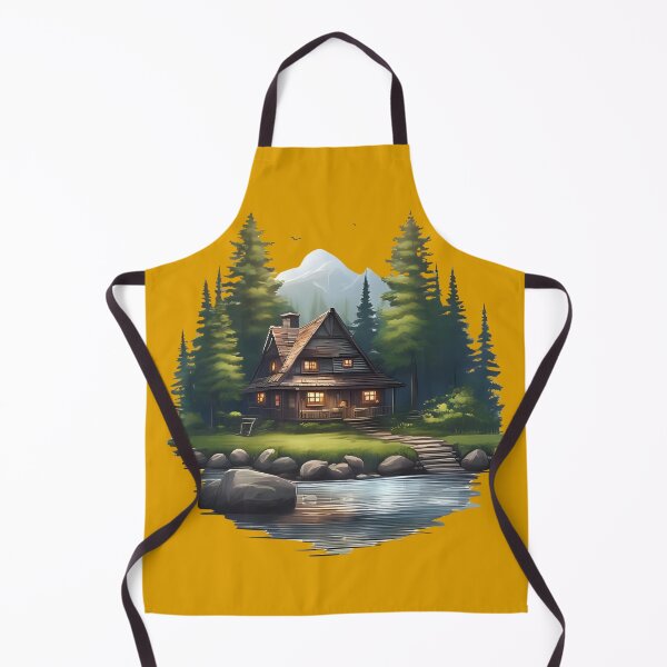 Item preview, Cozy Cottage in Nature Forest Landscape Home Art Design designed and sold by Chroma Dreams .