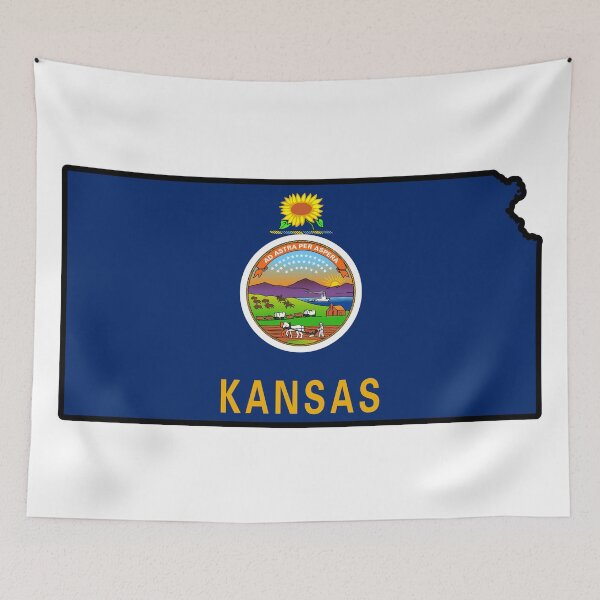Item preview, State Flag Map of KANSAS designed and sold by HFYD.