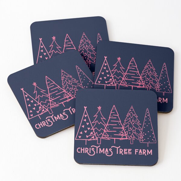 Item preview,   Pink Trees , Christmas Tree Farm, Christmas Tree Path, Cute Winter Christams Happy Holidays designed and sold by KolorellaS.