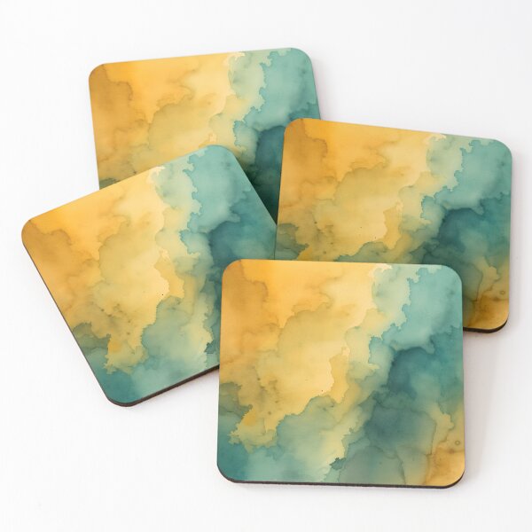 Item preview, Mustard and Teal watercolour designed and sold by MoonMonkeyNbear.