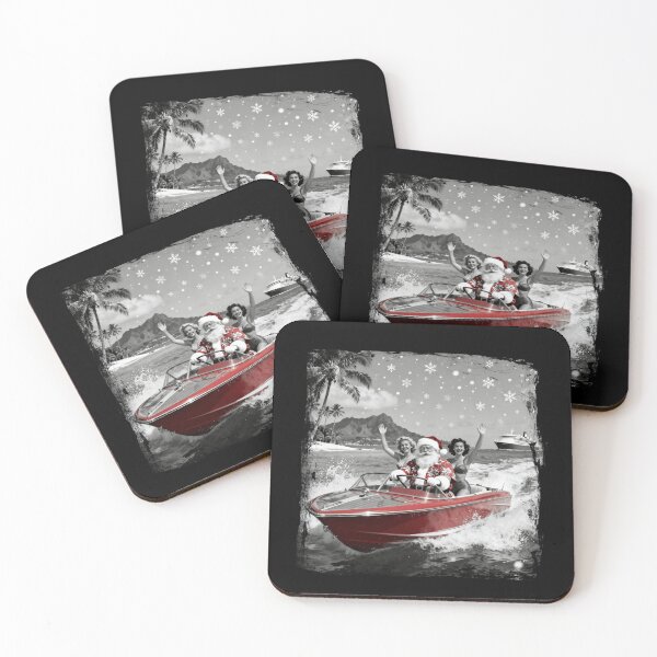 Item preview, Tropical Santa On Speedboat Holiday Vacation Beach Hawaiian Christmas designed and sold by RannaHile.