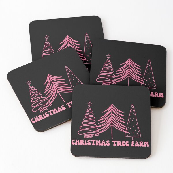 Item preview, Pink Trees , Christmas Tree Farm, Christmas Tree Path, Cute Winter Christams Happy Holidays designed and sold by KolorellaS.