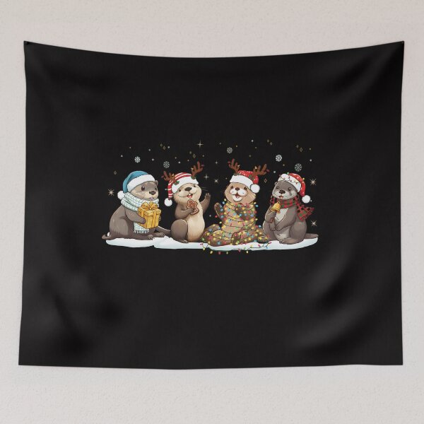 Item preview, Christmas Otters, Christmas, Otter Lover, Christmas Animal, Sea Animal, Christmas Lights designed and sold by DesignDenDo ⭐⭐⭐⭐⭐.