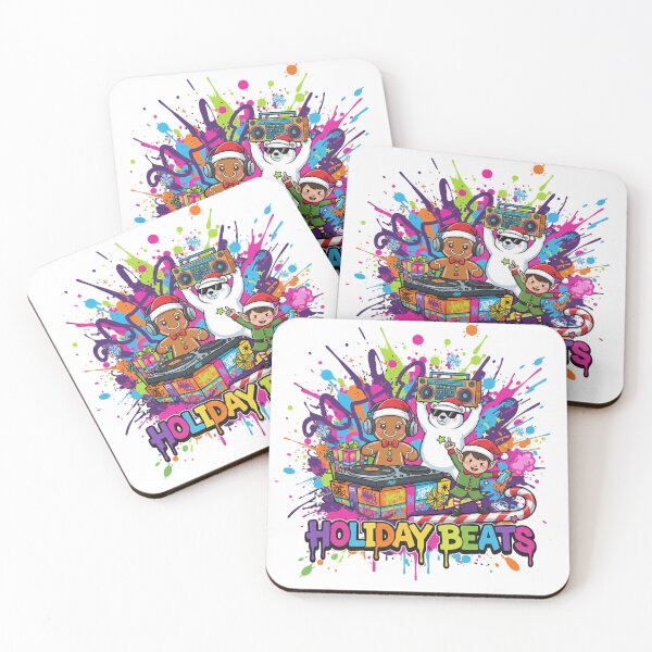 Item preview, Holiday Beats Christmas Cute Street Art DJ Party designed and sold by Siamcatshop.