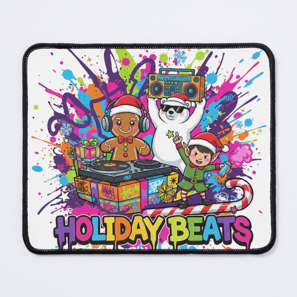 Item preview, Holiday Beats Christmas Cute Street Art DJ Party designed and sold by Siamcatshop.