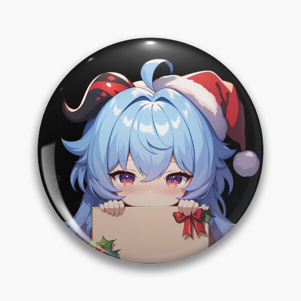 Item preview, Ganyu Genshin Impact Game Christmas Peeker Chibi Kawaii Holiday Anime Girl designed and sold by thedarvills.