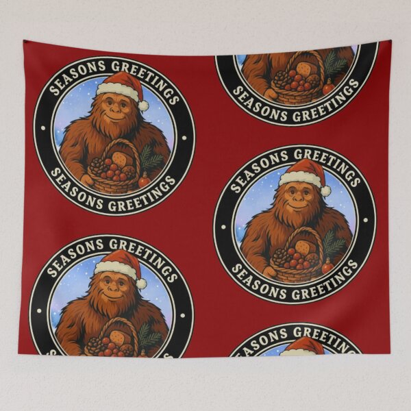 Item preview, Bigfoot Brings the Cheer - Seasons Greetings Holiday Design designed and sold by Blaze & Trail Creative.