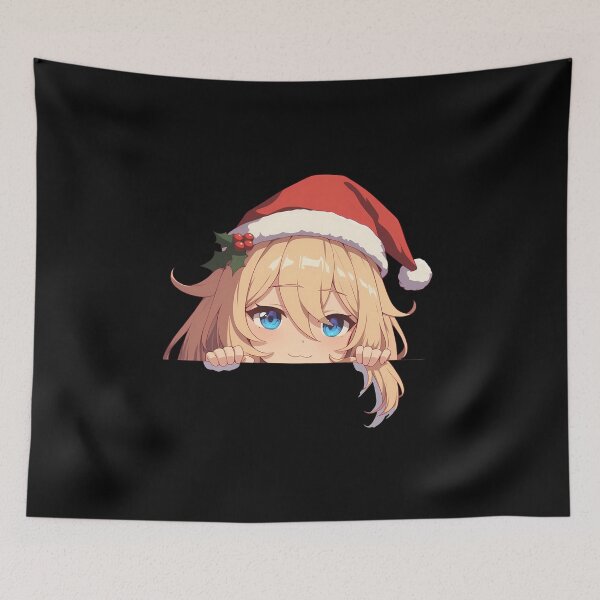Item preview, Jean Genshin Impact Game Christmas Peeker Chibi Kawaii Holiday Anime Girl designed and sold by thedarvills.