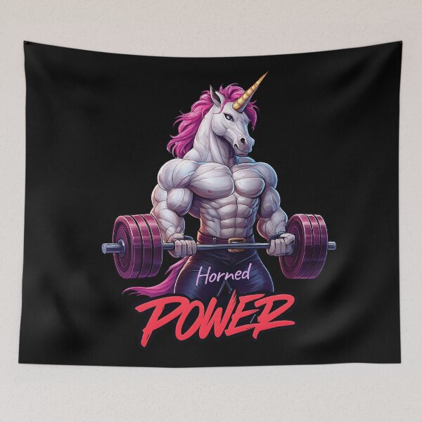 Item preview, Horned Power – Muscular Unicorn Lifting Weights designed and sold by EM&Maker.