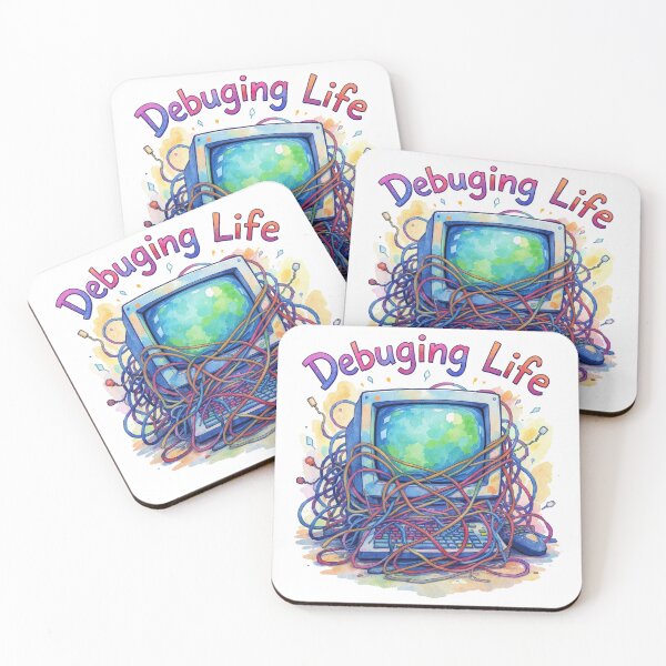 Item preview, Debugging Life — Watercolor Computer Art, Funny IT Watercolor Design designed and sold by HappySproutArt.