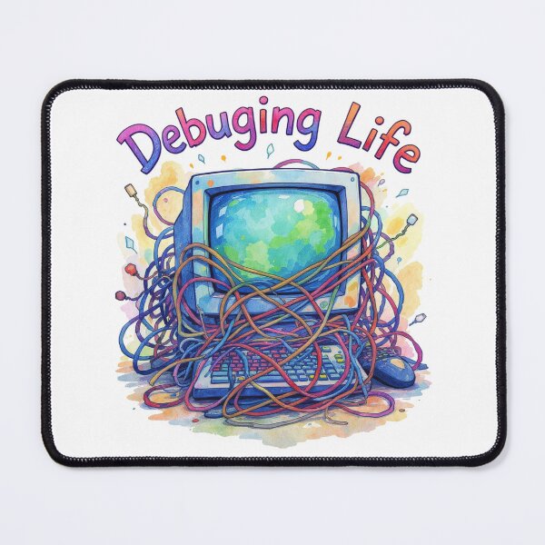 Item preview, Debugging Life — Watercolor Computer Art, Funny IT Watercolor Design designed and sold by HappySproutArt.