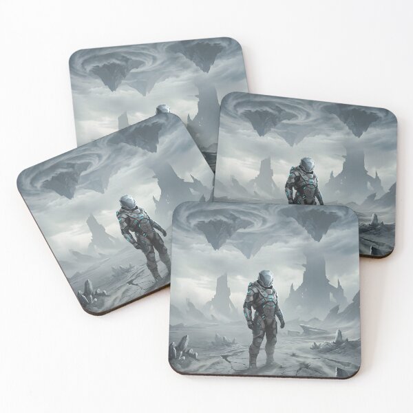 Item preview, Stellar Isolation Futuristic Sci-Fi Explorer Poster designed and sold by AbstractAuraArt.