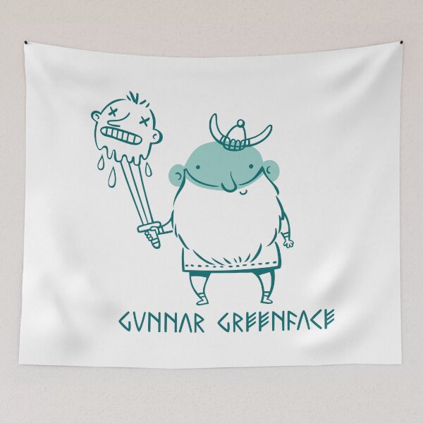 Item preview, Gunnar Greenface Viking Humorous Illustration Art designed and sold by monikko.