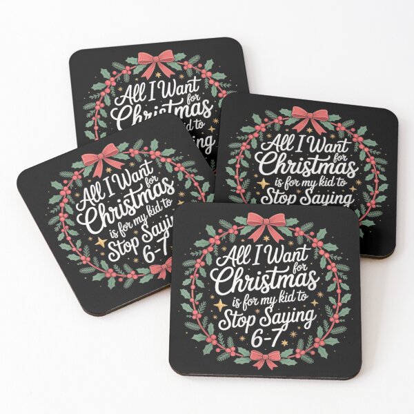 Item preview, Funny Christmas Parent Kid Quote Stop Saying Six Seven Wreath Art designed and sold by LizzyKeiko.
