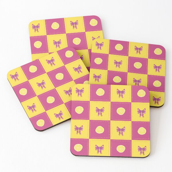Item preview, Pink Lemon Bow Plaid pattern	 designed and sold by rainyhst.