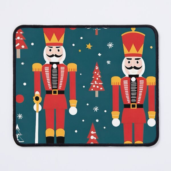 Item preview, Nutcracker Christmas print patter with festive soldiers, on various gift and Christmas card options  designed and sold by cheekylorns.