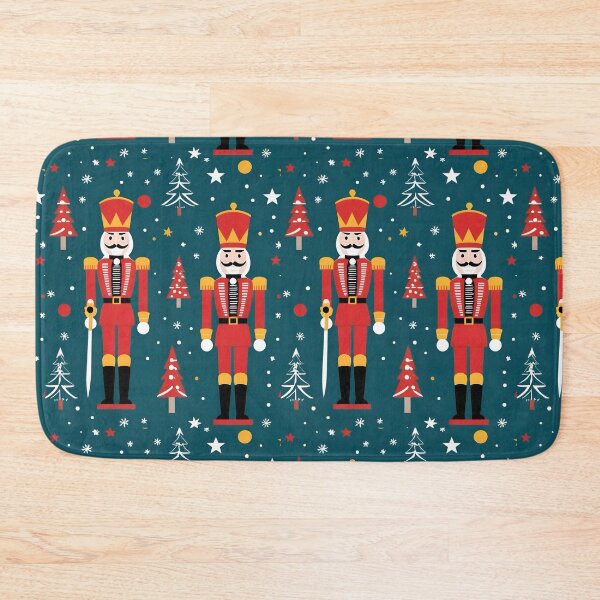 Item preview, Nutcracker Christmas print patter with festive soldiers, on various gift and Christmas card options  designed and sold by cheekylorns.