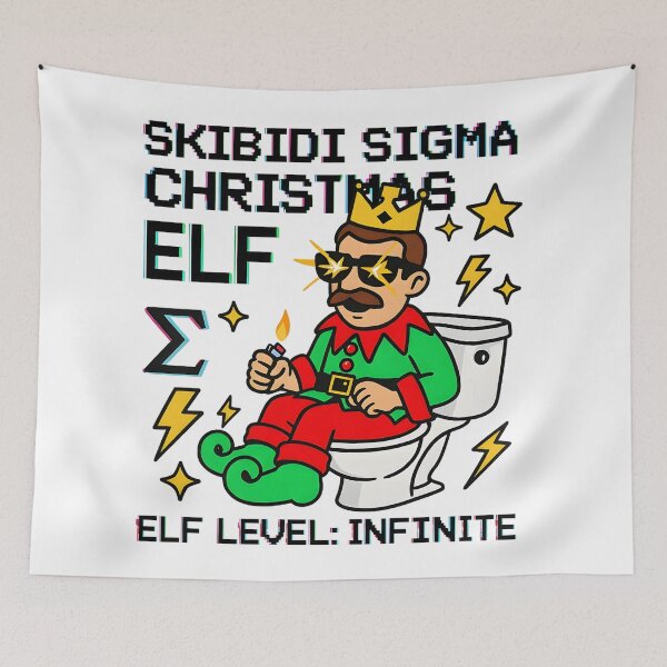 Item preview, Skibidi Sigma Christmas Elf Meme King designed and sold by AnnDesignStudio.