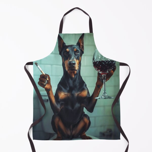 Item preview, Classy Doberman Drinking Wine On Toilet designed and sold by vk09.