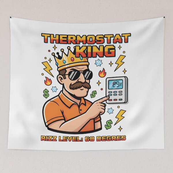 Item preview, Thermostat King: Legendary Dad Meme Art designed and sold by AnnDesignStudio.