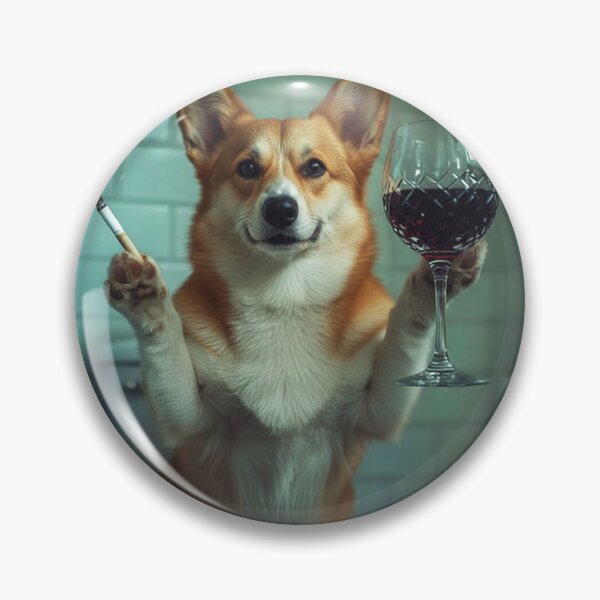 Item preview, Classy Corgi Drinking Wine On Toilet designed and sold by vk09.