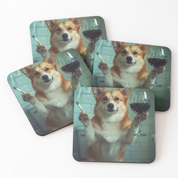 Item preview, Classy Corgi Drinking Wine On Toilet designed and sold by vk09.