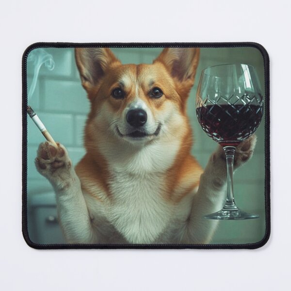 Item preview, Classy Corgi Drinking Wine On Toilet designed and sold by vk09.