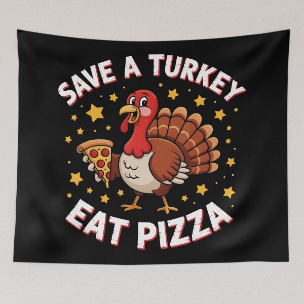 Item preview, Funny Turkey Eat Pizza Thanksgiving Day Pilgrim  designed and sold by JEFDodsonArt.