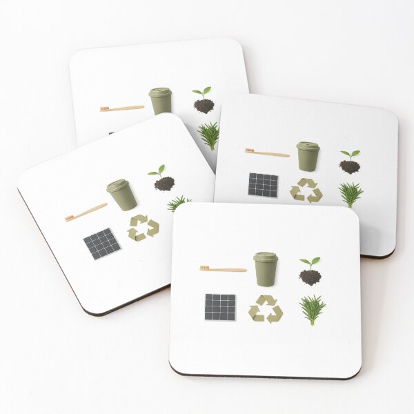 Item preview, Eco icon sets featuring sustainable items like bamboo toothbrush, solar panel, AI generated designed and sold by dvoevnore.