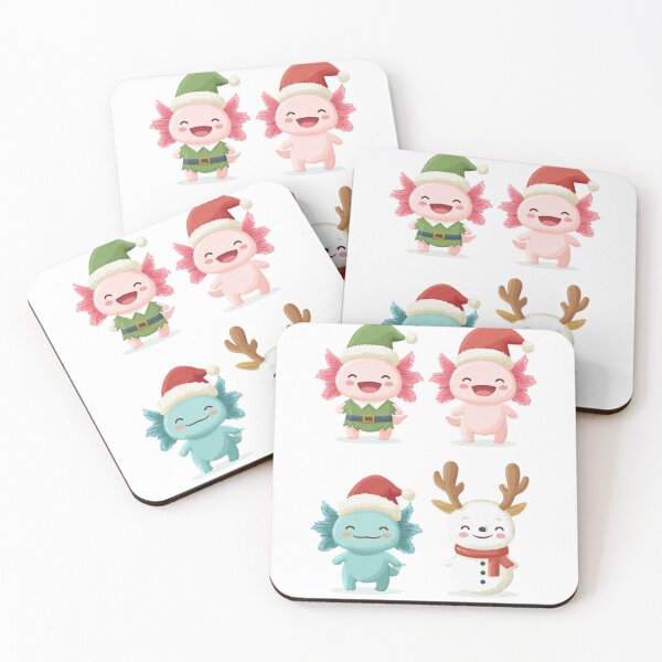 Item preview, Christmas Axolotl Family – Kawaii Elf, Reindeer & Snowman Characters designed and sold by MadeByACJ.
